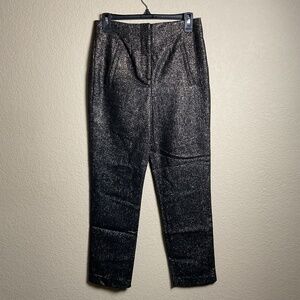 Veronica Beard Womens Black Gold 2 Stila High Rise Crop Slim Leg Wool Blend Pant